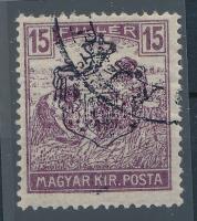 Pétervárad magánfelülnyomat 1919 Arató 15f bélyegen, ritkább mint a hasonló Ada, RRR! Bodor vizsgáló...