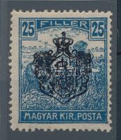 Pétervárad magánfelülnyomat 1919 Arató 25f bélyegen, ritkább mint a hasonló Ada, RRR! Bodor vizsgáló...
