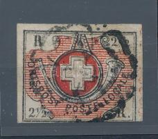 Svájc 1850 Mi 4 alul kissé szűkre vágva, szép darab (Mi EUR 3.800.-) garancia nélkül / no guarantee