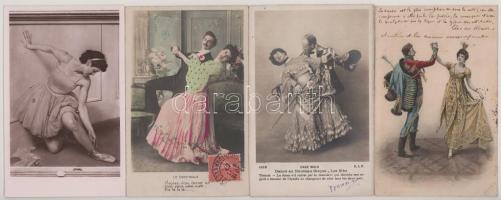 24 db RÉGI motívum képeslap: táncosok, tánc / 24 pre-1945 motive postcards: dancers, dancing