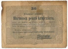 1849. 30kr "Kossuth bankó" T:VG,G
Adamo G103