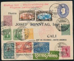 Szovjetunió 1931 Légi levél az újra megnyílt Leningrád - Berlin útvonalon Kolumbiába, SCADTA bérment...