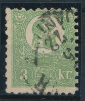 1871 Kőnyomat 3kr egy oldalon javított fogazás (220.000)