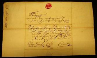 1797 Bakksay József nemes saját kézzel írt ex offo levele sértetlen viaszpecséttel