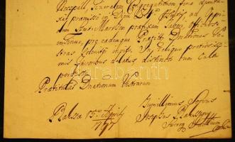 1797 Bakksay József nemes saját kézzel írt ex offo levele sértetlen viaszpecséttel