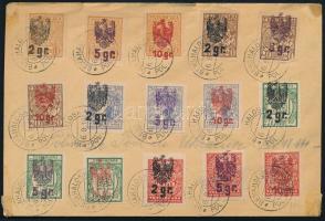 Lengyel posta Ukrajnában 1919 15 felülnyomott ukrán bélyeg "BEKAHALOSK" bélyegzéssel címze...