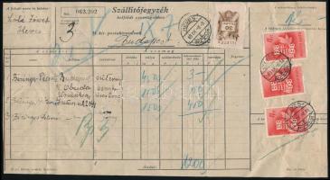 1949 Szállítójegyzék 3 csomaghoz 12Ft bérmentesítéssel