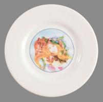 Hollóházi porcelán dísztál Faragó Miklós (1947- ) által tervezett "Le Quattro Staggioni" -...