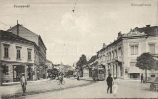 Temesvár Hunyady street with bakery shop and the store of László Simon