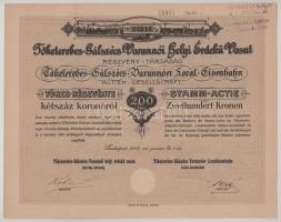 1903. Budapest "Tőketerebes-Gálszécs-Varannói helyi érdekű vasút Részvény-Társaság" részvé...