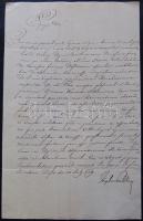 1809 Nádori ex offo levél József nádor saját kezű aláírásával / Ex offo letter of the Palladin`s off...