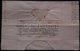 1816 Helytartótanácsi levél József nádor, gróf Latinovits János és Petrovics Jakab helytartótanácsi titkár saját kezű aláírásával / Ex offo letter of Governing Council with autograph signature of Joseph Palladin, Joannes Latinovits Jacobus Petrovics