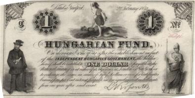 1852. 1$ "Kossuth bankó" "C" kézzel írt sorszámmal T:I