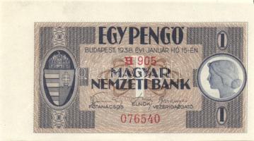 1938. 1P bal és felső oldali ívszéllel T:I