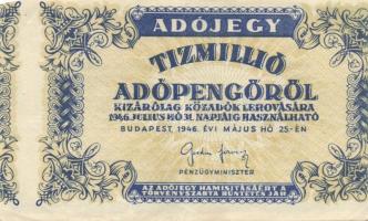 1946. 10.000.000AP vágási hiba! T:II