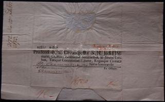 1810 Pénzügyi tárgyú Helytartótanácsi leirat József nádor, gróf Latinovits János és Pregorius Máté helytartótanácsi titkár saját kezű aláírásával / Ex offo letter of Governing Council with autograph signature of Joseph Palladin, Joannes Latinovits, Mathe Pregorius