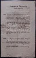 1810 Pénzügyi tárgyú Helytartótanácsi leirat József nádor, gróf Latinovits János és Pregorius Máté h...