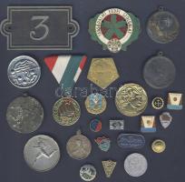 vegyes tétel 23db jelvény, bárca, sportérem és egyéb T:2,3,4
