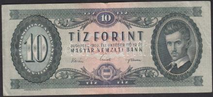 1962. 10Ft fordított hátlapi "01" alapnyomat T:III