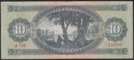 1962. 10Ft fordított hátlapi "01" alapnyomat T:III