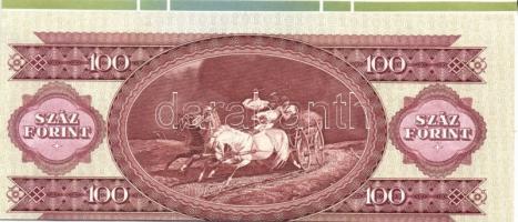 1984. 100Ft "J" sorozat "00001" sorszámmal, vágási hibával, színképpel! T:I RR!