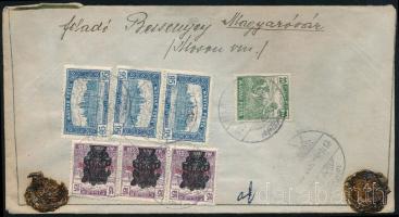 1920 Ajánlott levél 7 db bélyeggel "MAGYARÓVÁR" - Kompold