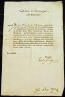 1814 Helytartótanácsi levél és körözvény gr. Brunswick József országbíró és gróf Hujbert? Gábor sajá...