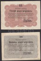 1849. 30kr+15Kr "Kossuth-bankó" T:III/III-