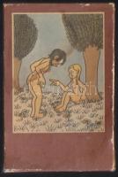 Jean Effel:A szerelem felfedezése(Ádám és Éva) című német nyelvű pajzán minikönyv