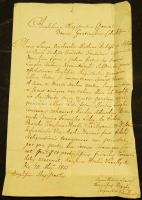 1815 Répássy Ferenc váraljai segédlelkész által írt levél a Körmöcbányai tanácsnak sértetlen viaszpe...