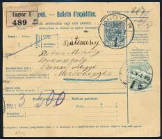 1912 Szállítólevél Turul 60f díjkiegészítéssel "UNGVÁR" - "MEZŐHEGYES"