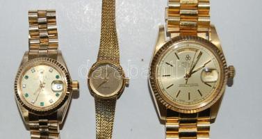 márkás órák replikái 3 db, egy férfi és egy női karóra