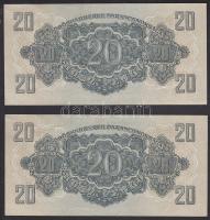 1944. 20P (4x) 2-2 egymásutáni sorszámmal T:I-/II+