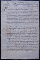 1730 Hivatalos levél III. Károly király és Acsády Ádám Péter veszprémi püspök, főispán saját kezű al...