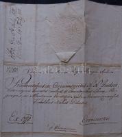 1811 A királyi kancellária hivatalos levele Ferenc-császár, Erdődy József kancellár és Petkovics Lajos táblabíró saját kezű aláírásával / Ex offo letter with autograph signature of Emperor Franz and of the the chancelor
