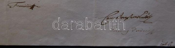 1811 A királyi kancellária hivatalos levele Ferenc-császár, Erdődy József kancellár és Petkovics Laj...