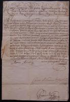 1741 Hivatalos levél Mária Terézia császárnő, Gróf Batthyány Lajos és Végh Péter későbbi személynök,...