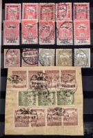 1900-1920 2 db 6 lapos kis alakú berakóban főleg Turul bélyegek