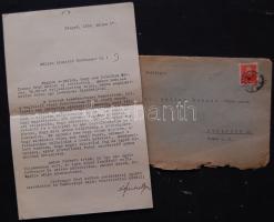 1935 Frenkel Jenő szegedi rabbi saját kézzel aláírt levele Heller Bernát rabbiképző-intézeti tanár, és írónak / Letter with autograph signature of Rabbi Jen0 Frenkel