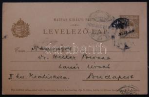 1908 Hornyánszky Viktor nyomdász, könyvkiadó saját kézzel írt levelezőlapja Heller Bernát írónak / Autograph greeting PS-card of publisher Victor Hornyanszky for Bernat Heller writer