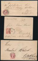 1864-1871 3 db levél: "VÁG ÚJHELY" - Tyrnau, "DEBRECZEN" - "SZ.FEJÉRVÁR" + "PEST-AJÁNLOTT" - "HUMPOLETZ"