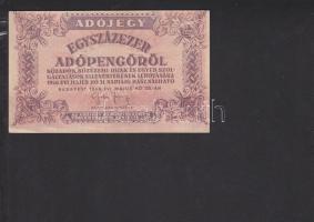 1946. 100.000AP (2x) vízjellel, sorszám nélkül, eltolódott hátlappal, vágási hibával T:I-