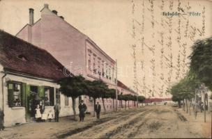 Felsőőr main square with book binding shop