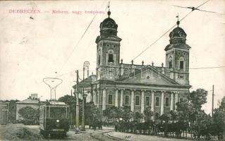 Debrecen Református Nagytemplom és villamos