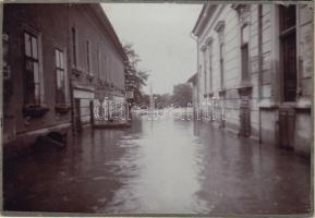Ca. 1900 Árvíz Lugoson / Hochwasser in Lugos 15×10,5 Zm