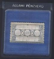 1982. "Állami Pénzverő-BUÉK" bélyeg formájú Ag plakett eredeti ÁPv tokban! T:PP