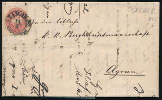 1865 5kr teljes tartalmú levélen SZAMOBOR - Agram