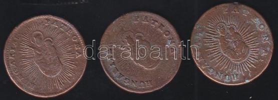 1763-1765-1766. Rézdénár (3x) M.Theresia T:3/4+
