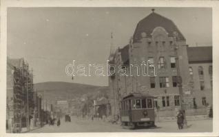 Budapest régi fotólap villamossal