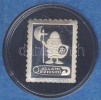 DN "Állami biztosító" bélyegformájú Ag lemez T:PP Eredeti plasztiktokban!